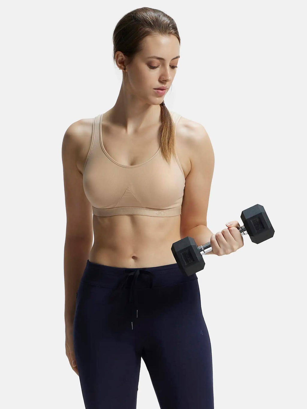 1376 Wirefree Non Padded Cotton Elastane Active Bra - Mocha | sb09 - view 50