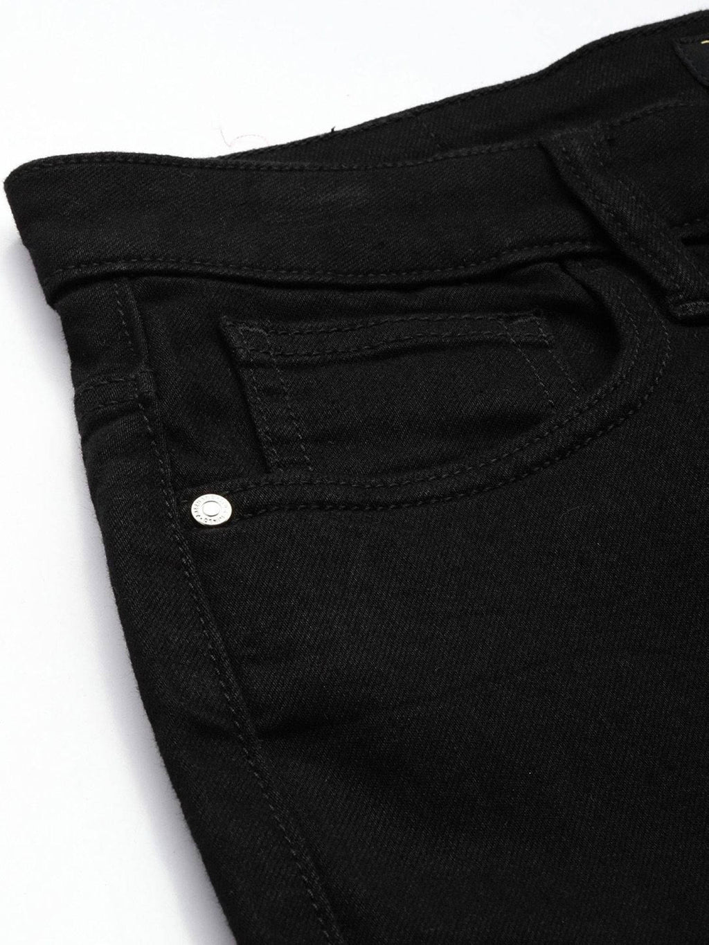 Women Black Straight Fit Solid Mid-Rise Jeans | ST23 - view 6