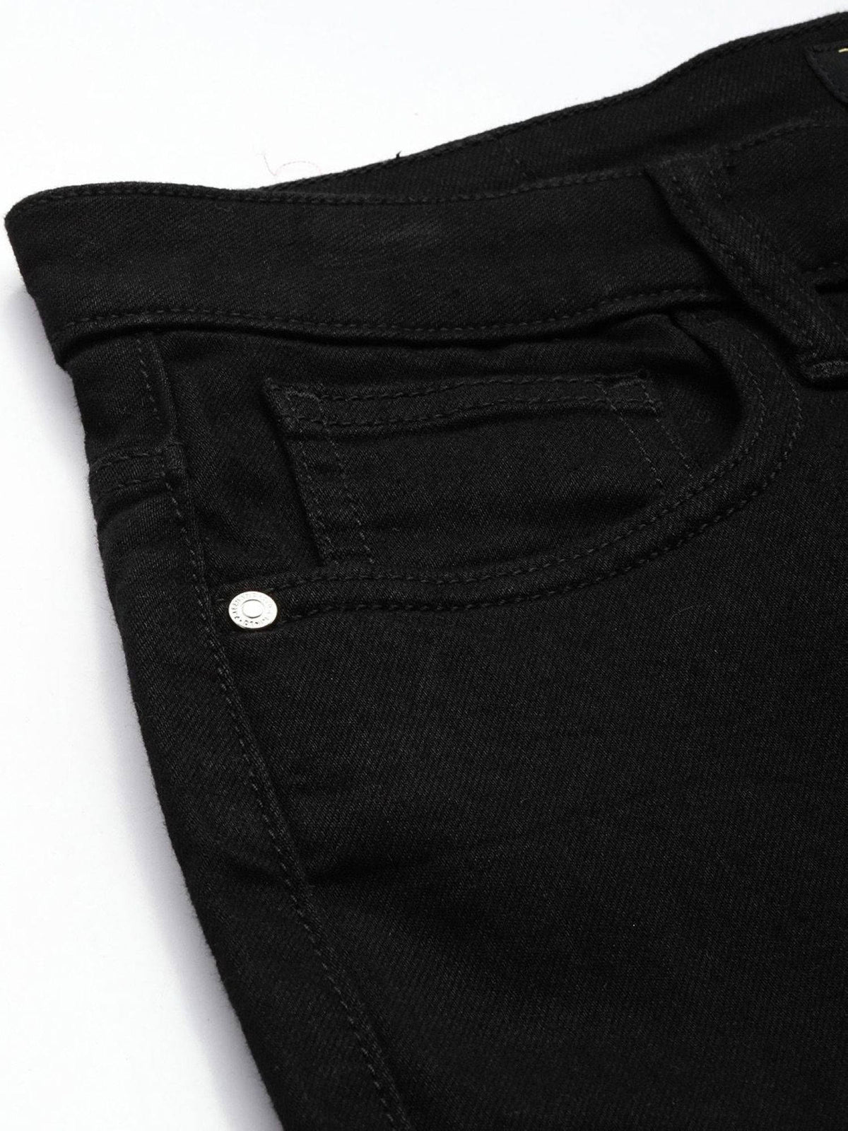 Women Black Straight Fit Solid Mid-Rise Jeans | ST23 - view 6