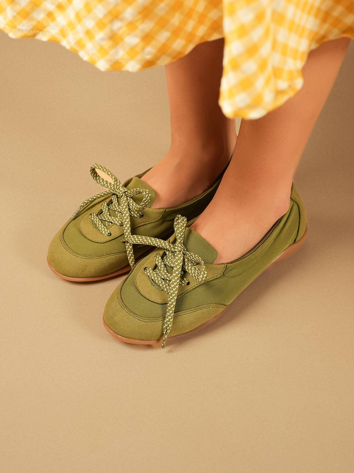 Women Kai Green Lace-Up Canvas Shoes | SN09 - view 28