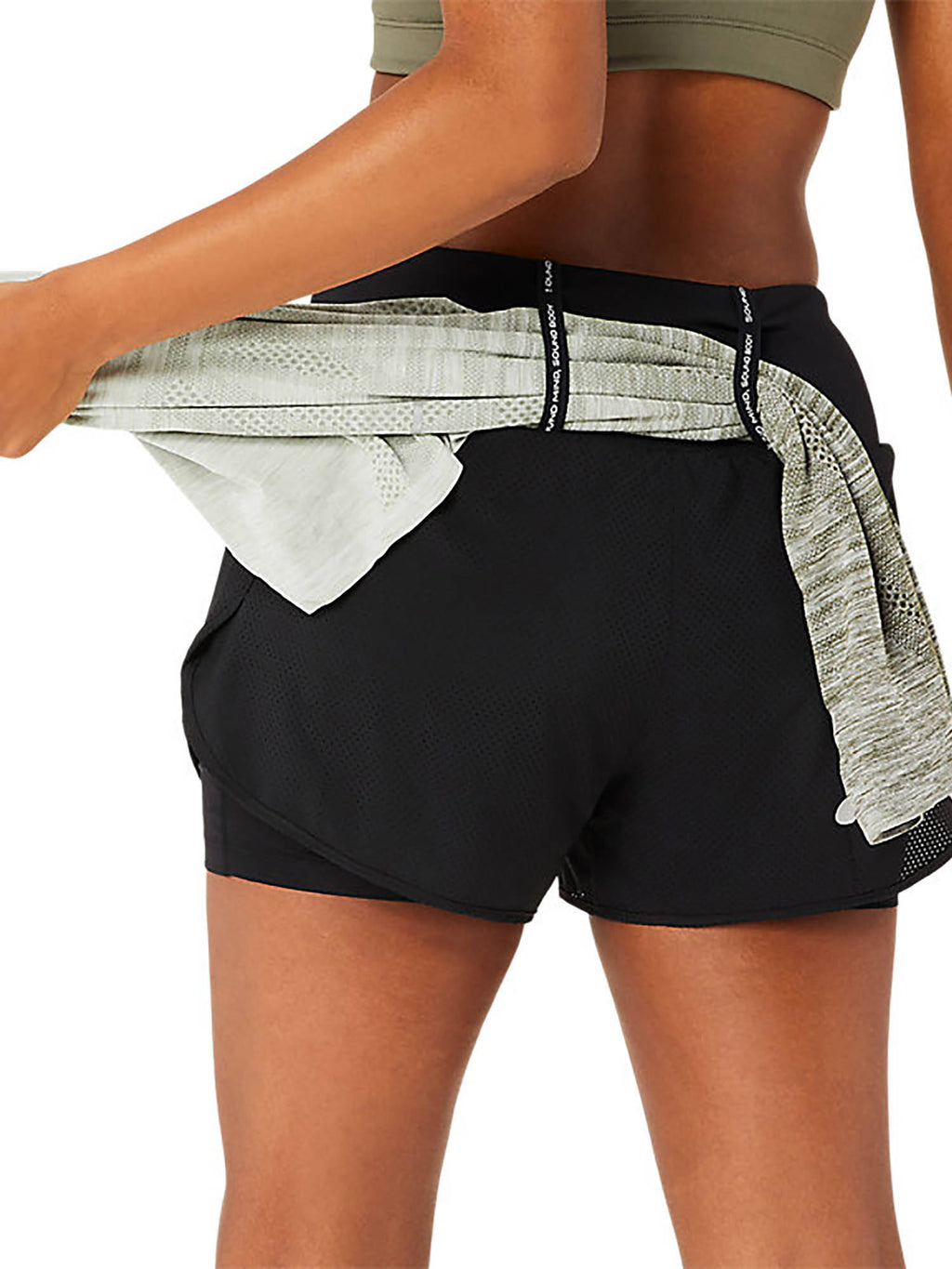 Womens Performance Black/Performance Black Road 2-N-1 3.5In Shorts - view 7