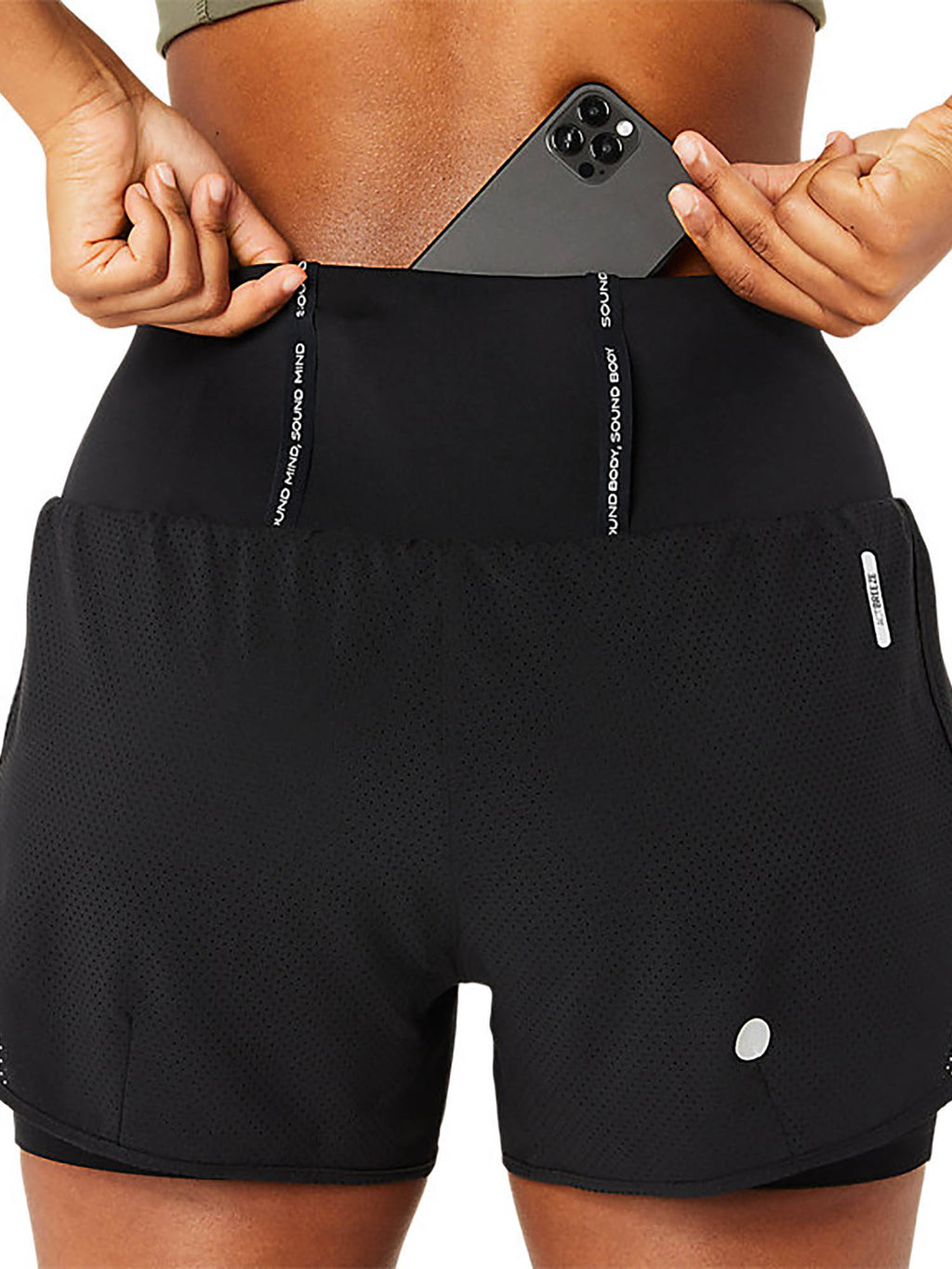 Womens Performance Black/Performance Black Road 2-N-1 3.5In Shorts - view 10