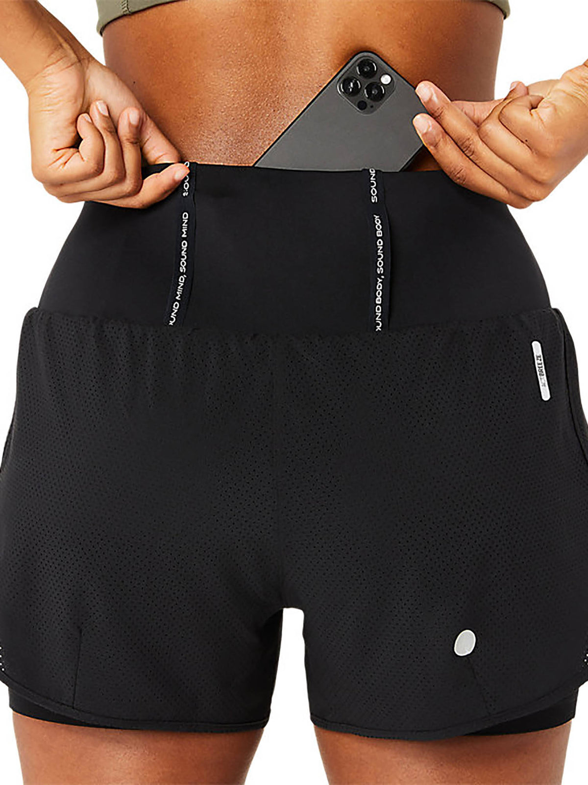 Womens Performance Black/Performance Black Road 2-N-1 3.5In Shorts - view 10