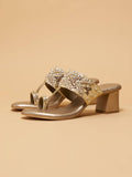 Elka Embellished One Toe Heels Gold | H78 - view 1