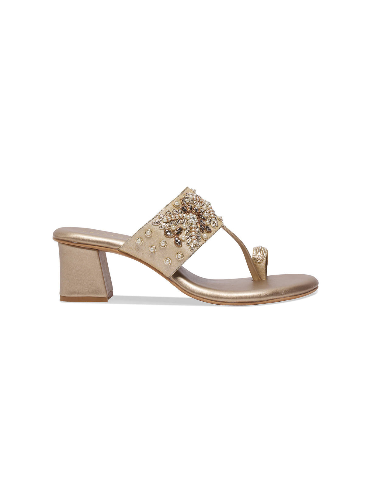 Elka Embellished One Toe Heels Gold | H78 - view 2