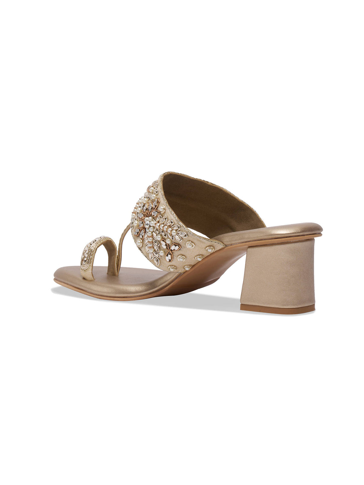 Elka Embellished One Toe Heels Gold | H78 - view 4
