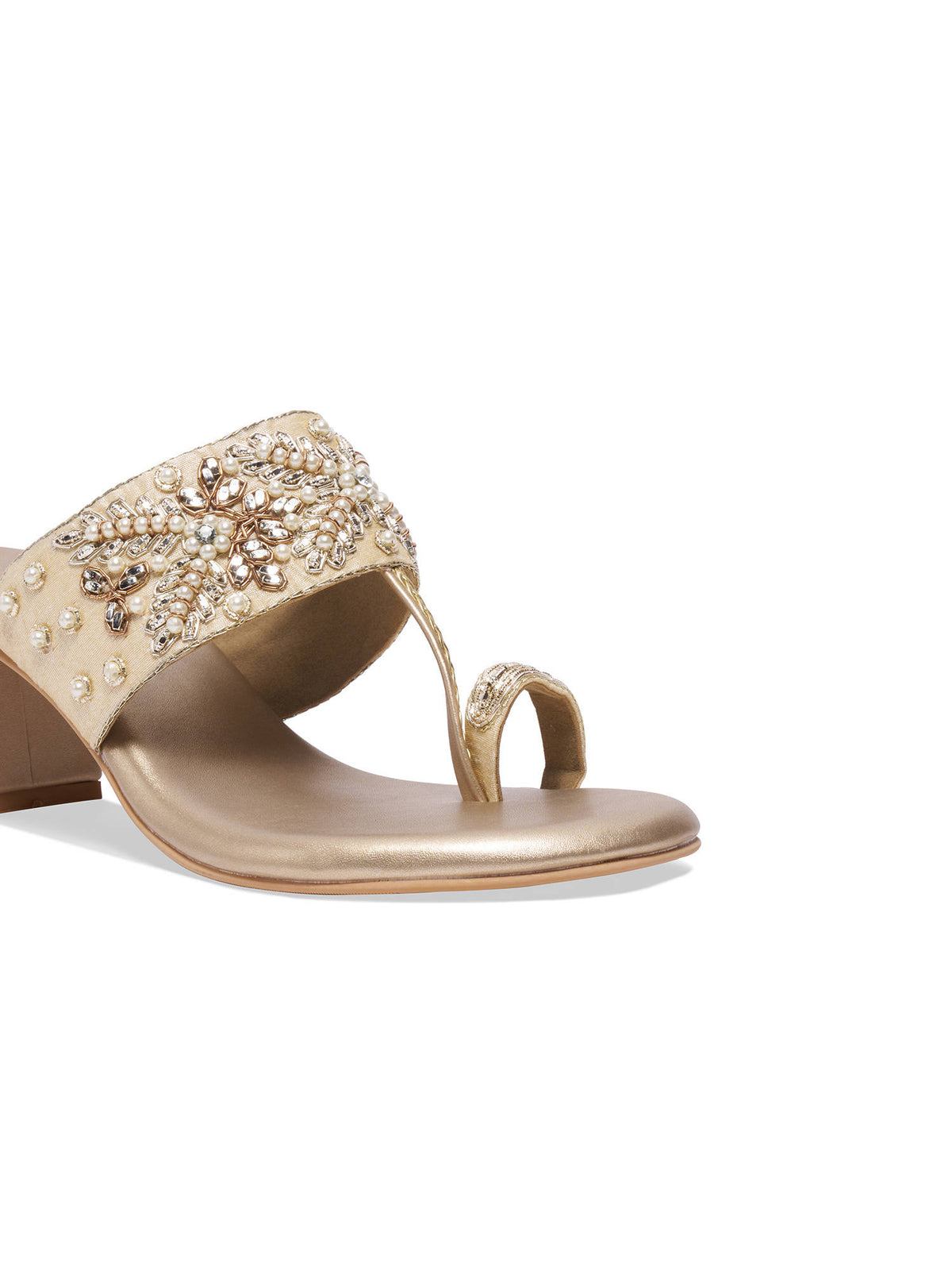 Elka Embellished One Toe Heels Gold | H78 - view 5