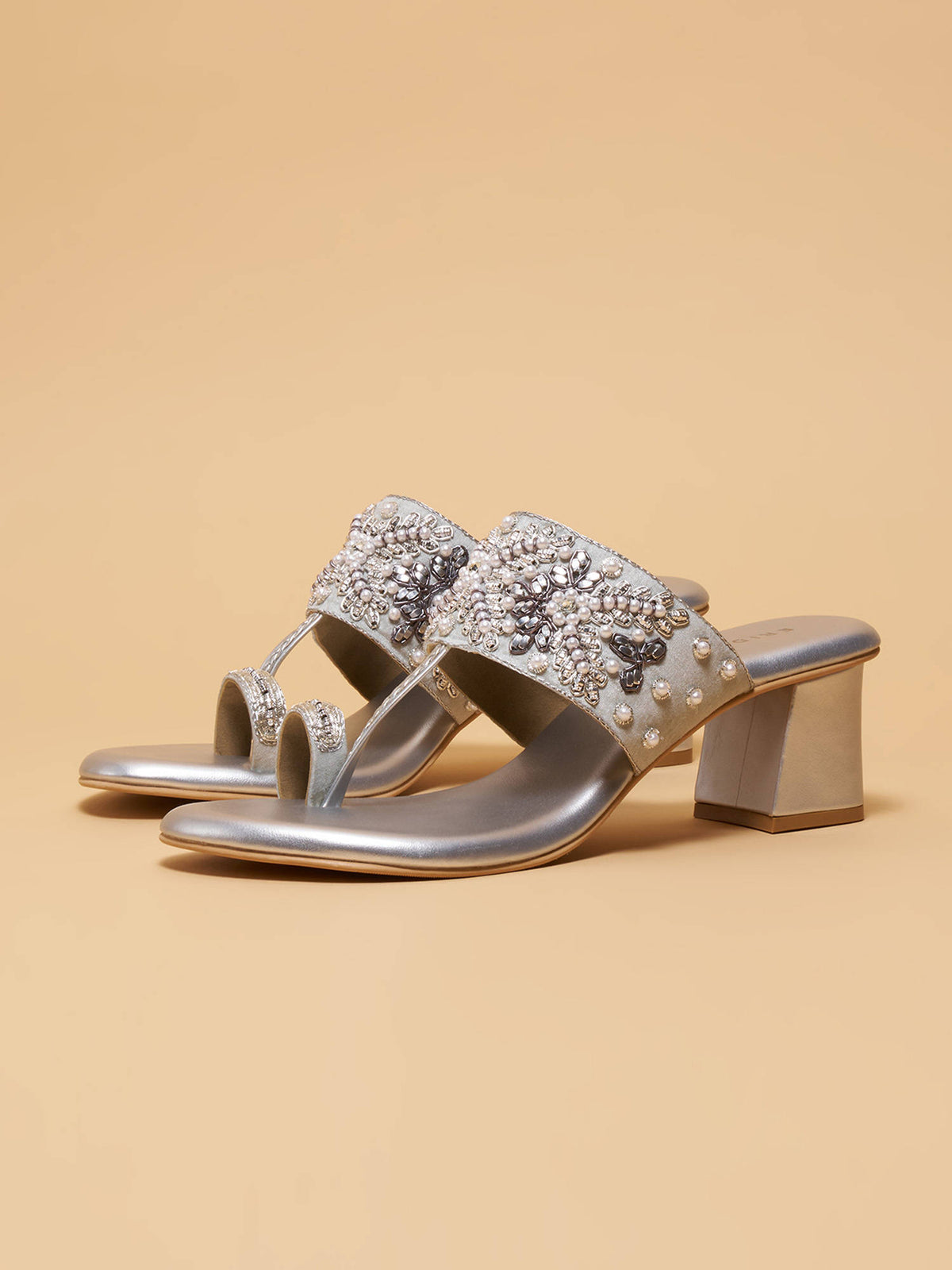 Elka Embellished One Toe Heels Gold | H78 - view 11