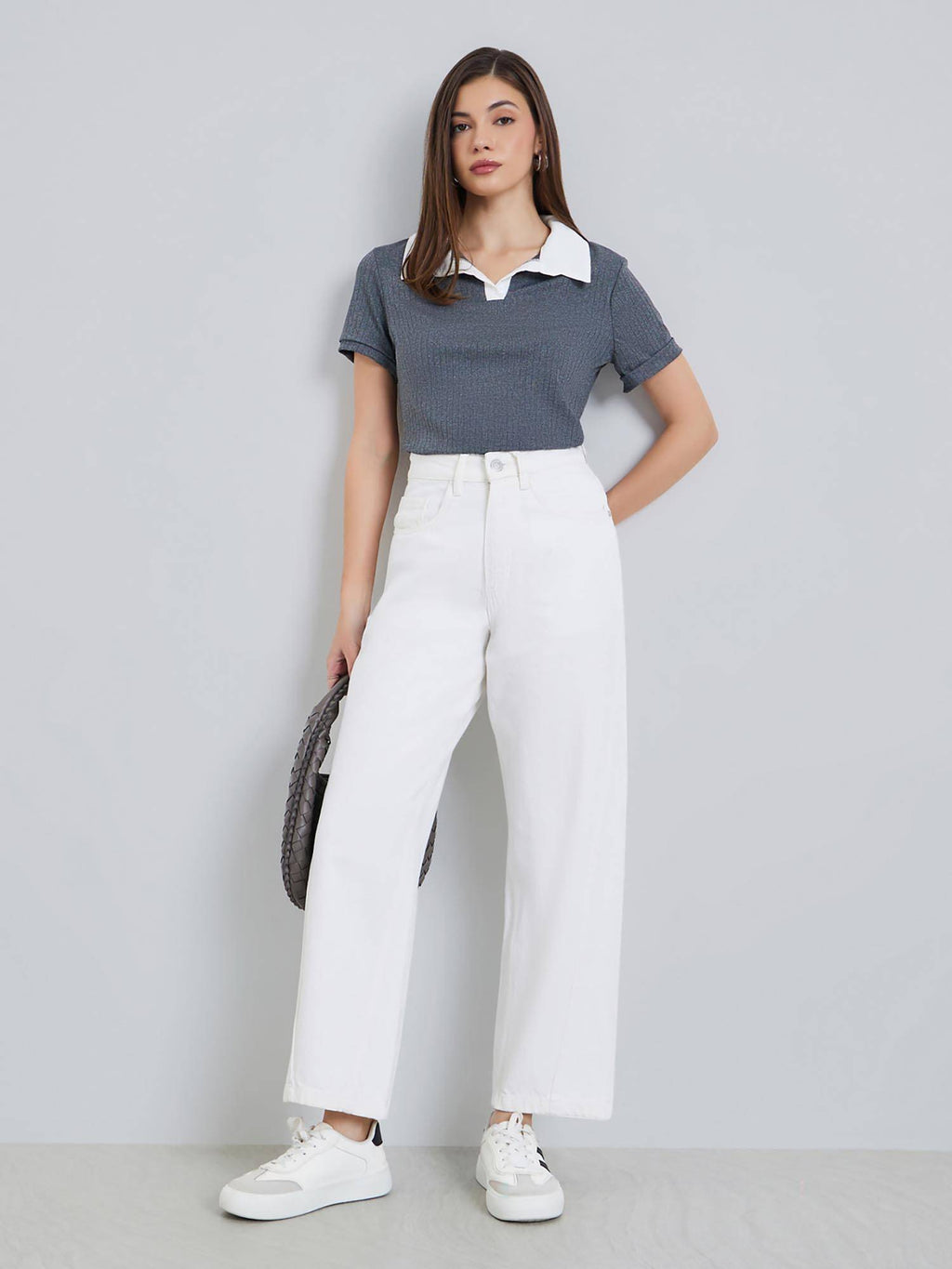 Off White Casual Plain Jeans | RF89 - view 2