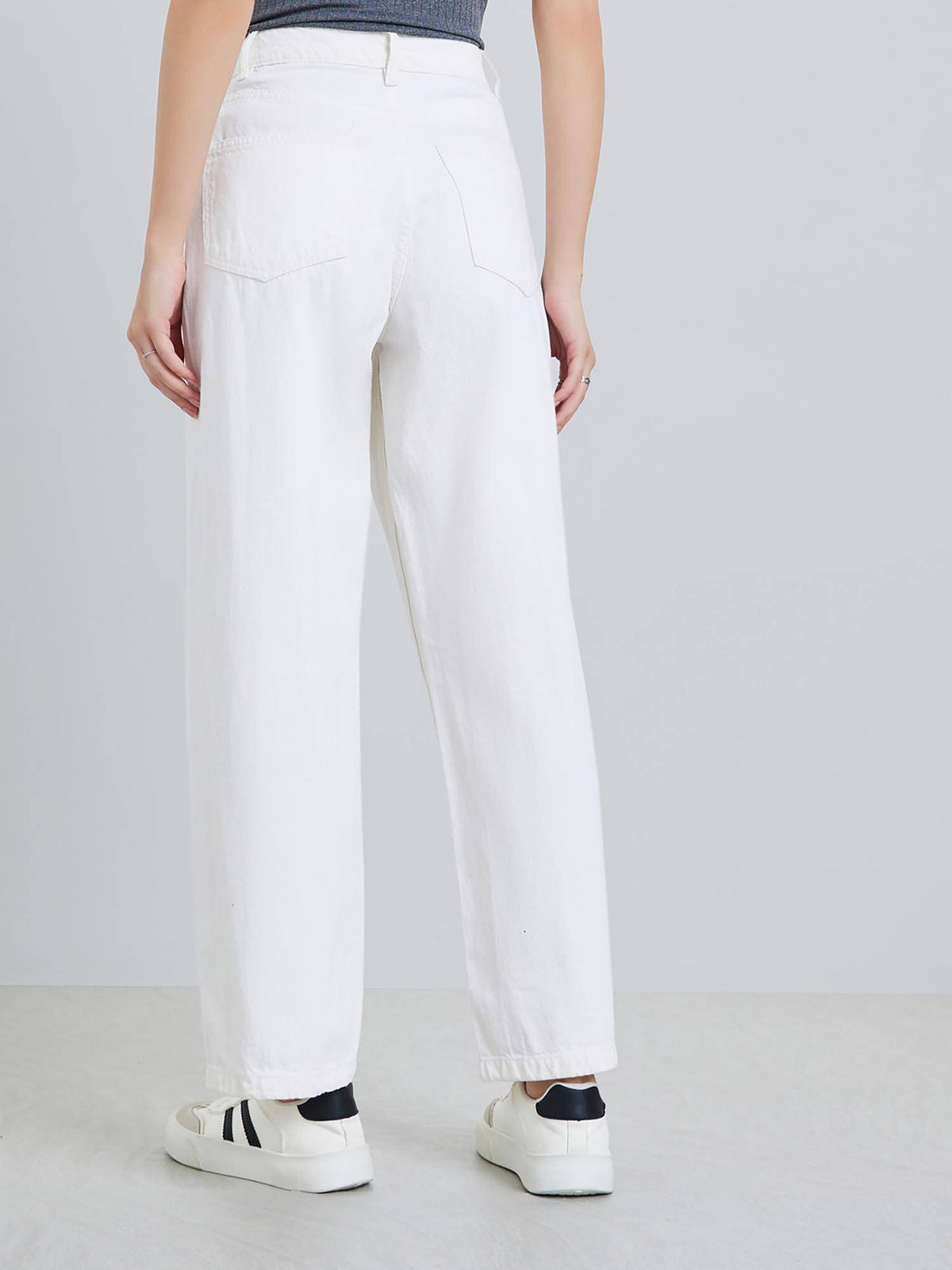 Off White Casual Plain Jeans | RF89 - view 5