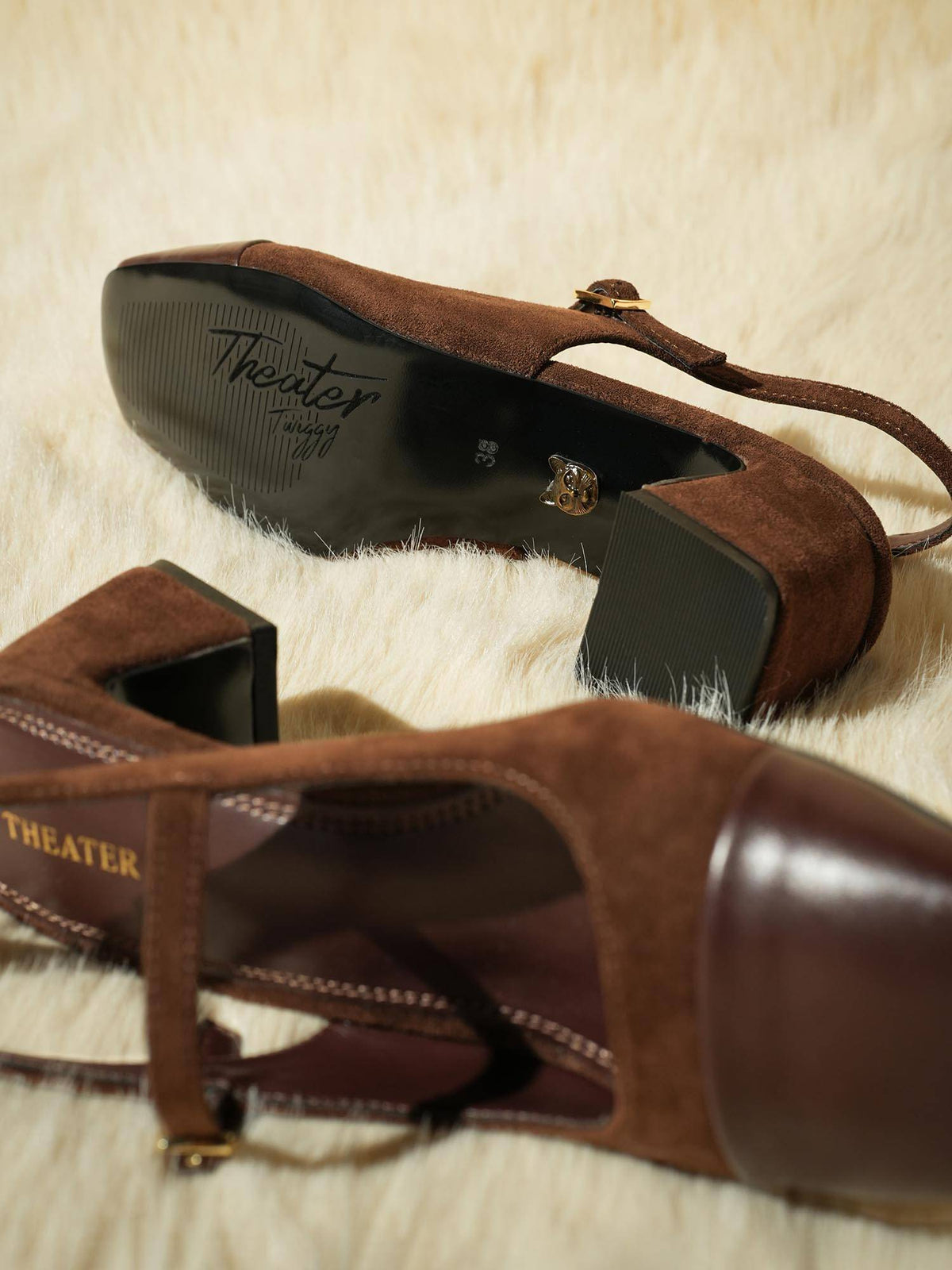 Women Twiggy Madame Sousatzka Brown Mary Jane Mules | H78 - view 3