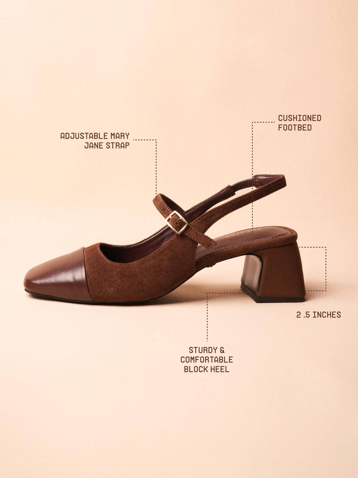 Women Twiggy Madame Sousatzka Brown Mary Jane Mules | H78 - view 4