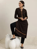 Libas Black Embroidered Wool Straight Kurta