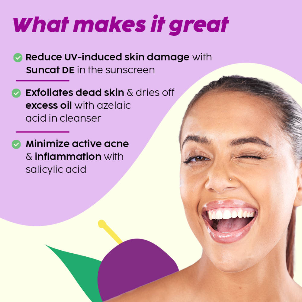Jamun Active Acne Kit With Spf 50+ Sunscreen & Juicy Cleanser For Women & Men | PL1 - view 3