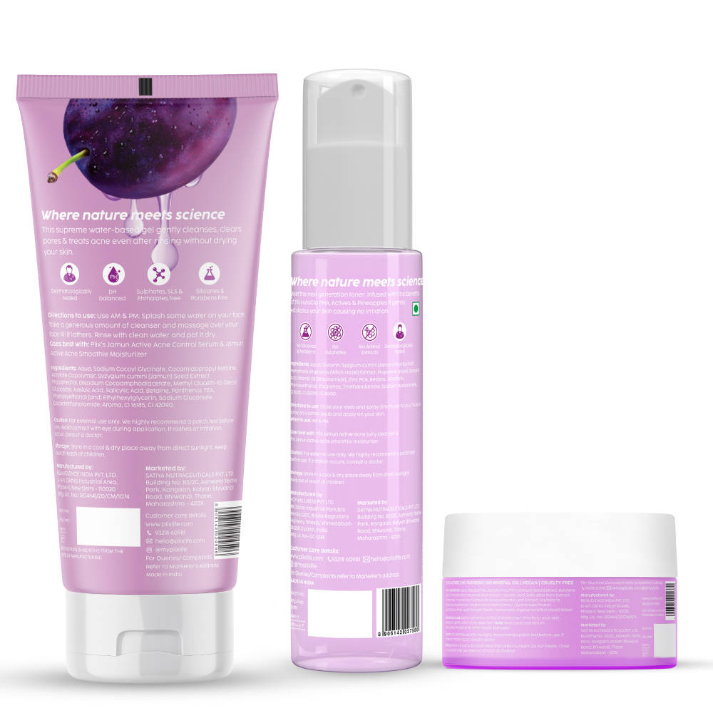 Jamun Active Acne Regime With Cleanser, Toner & Moisturizer For Women & Men | PL1 - view 2