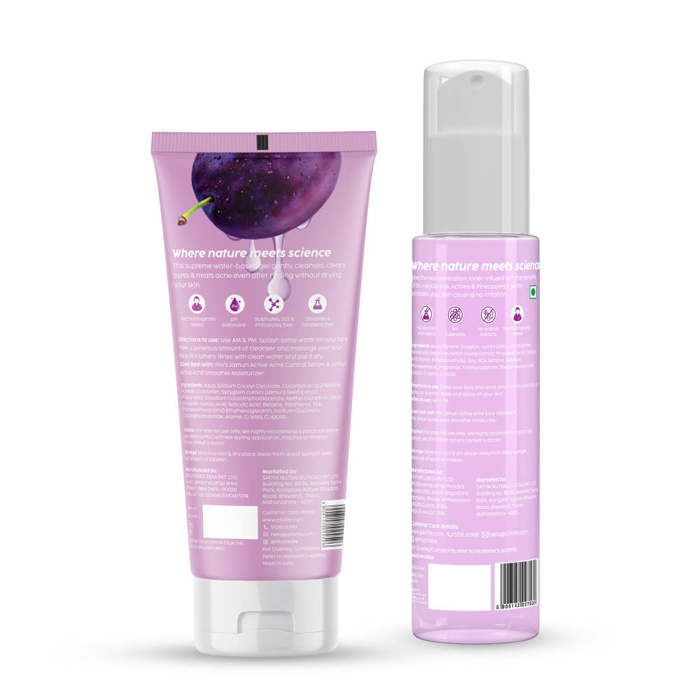 - Jamun Active Acne Regime With Cleanser & Toner To Unclog Pores & Reduce Acne | PL1 - view 3