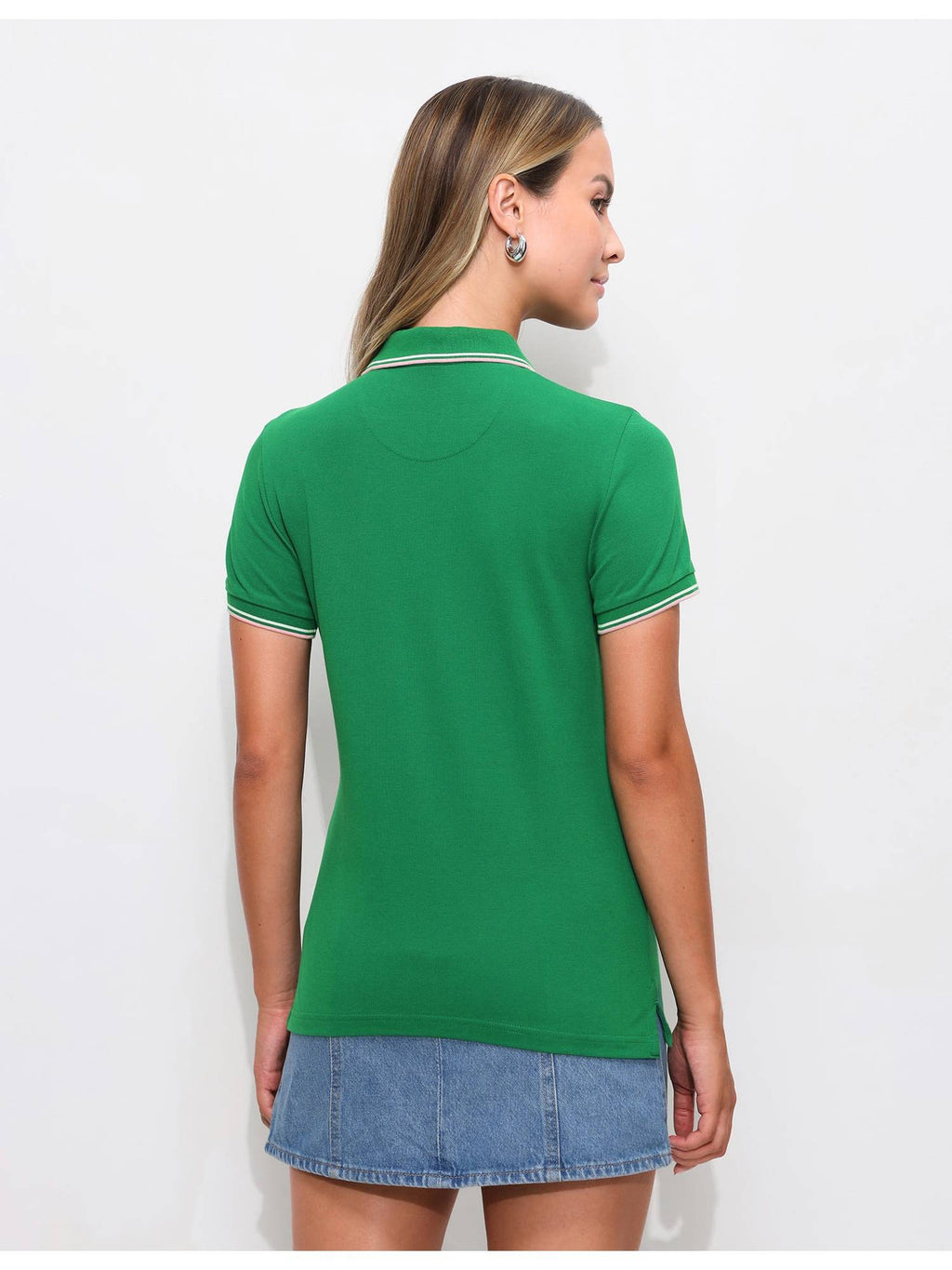 Green Tipped Collar Regular Fit Polo T-Shirt | PW43 - view 5