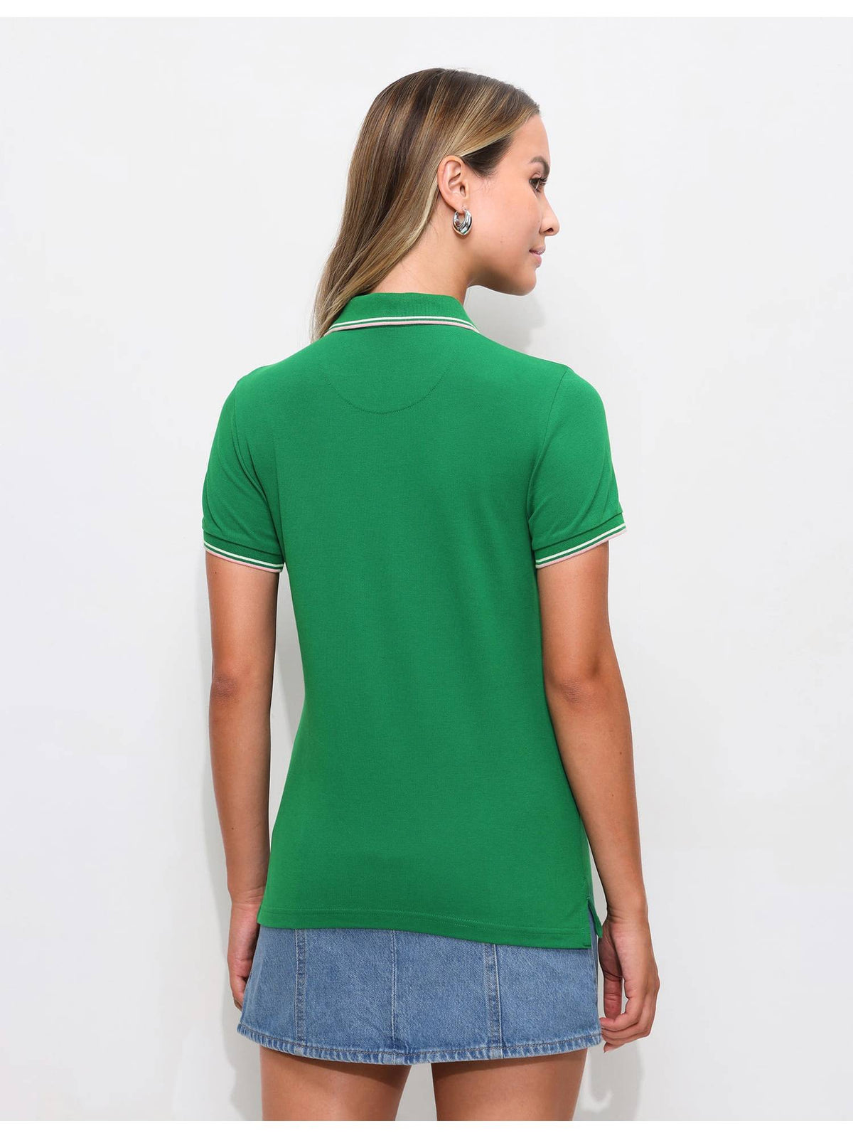 Green Tipped Collar Regular Fit Polo T-Shirt | PW43 - view 5