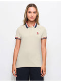 Off White Striped Collar Polo T-Shirt | PW43 - view 1
