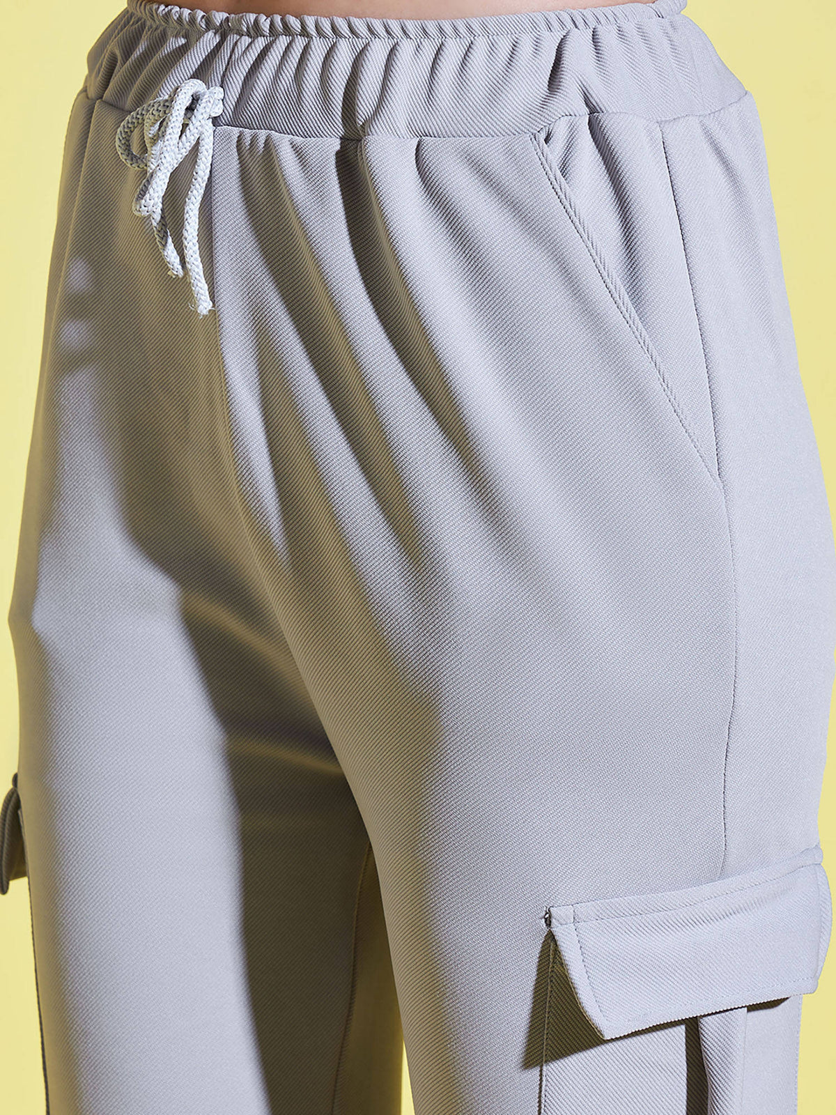 Women Lycra Grey Solid Joggers | WJ89 - view 6