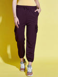 Women Lycra Purple Solid Joggers | WJ89 - view 1