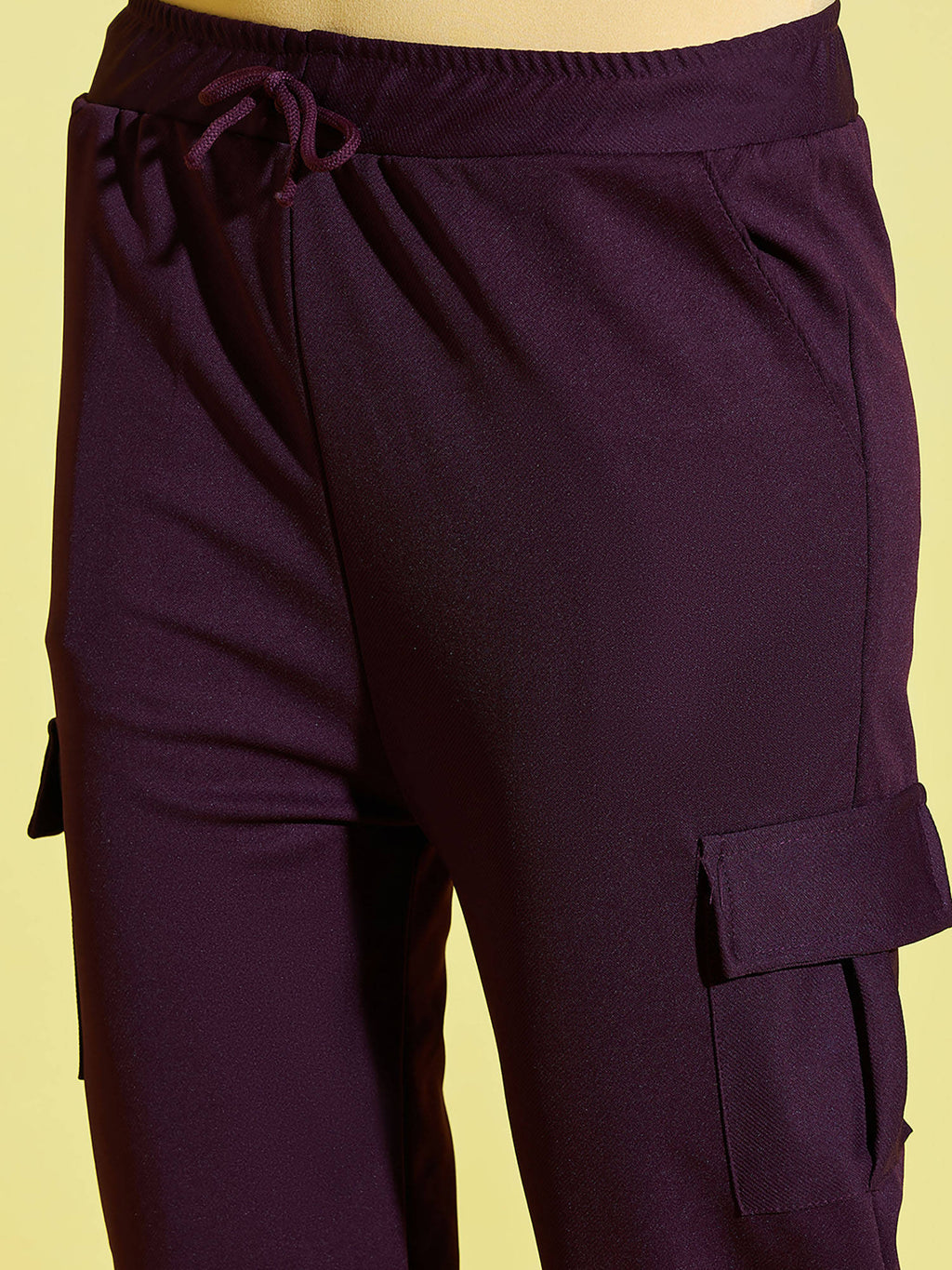 Women Lycra Purple Solid Joggers | WJ89 - view 6