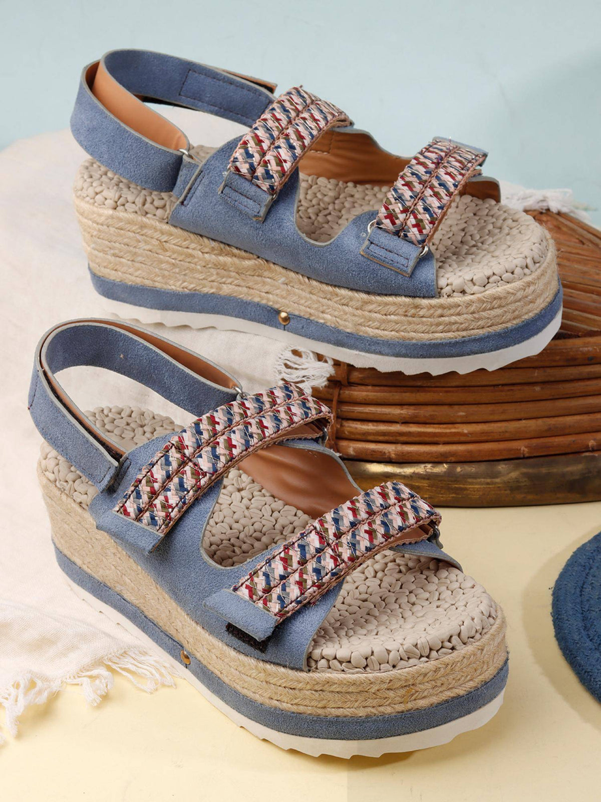 Blue Women's Woven Sandals | SD89 - view 4