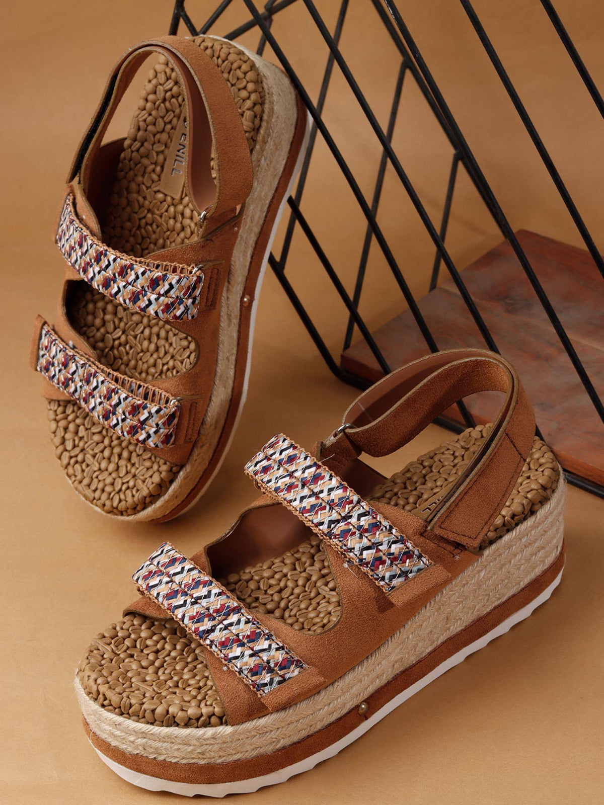 Tan Women's Woven Sandals | SD89 - view 4