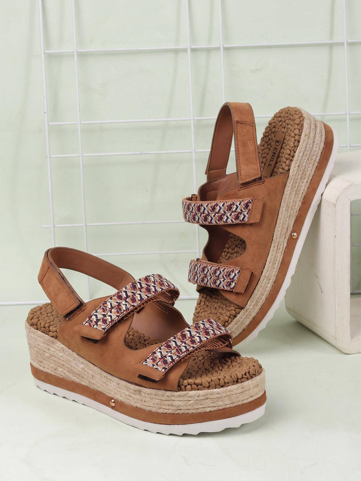 Tan Women's Woven Sandals | SD89 - view 5