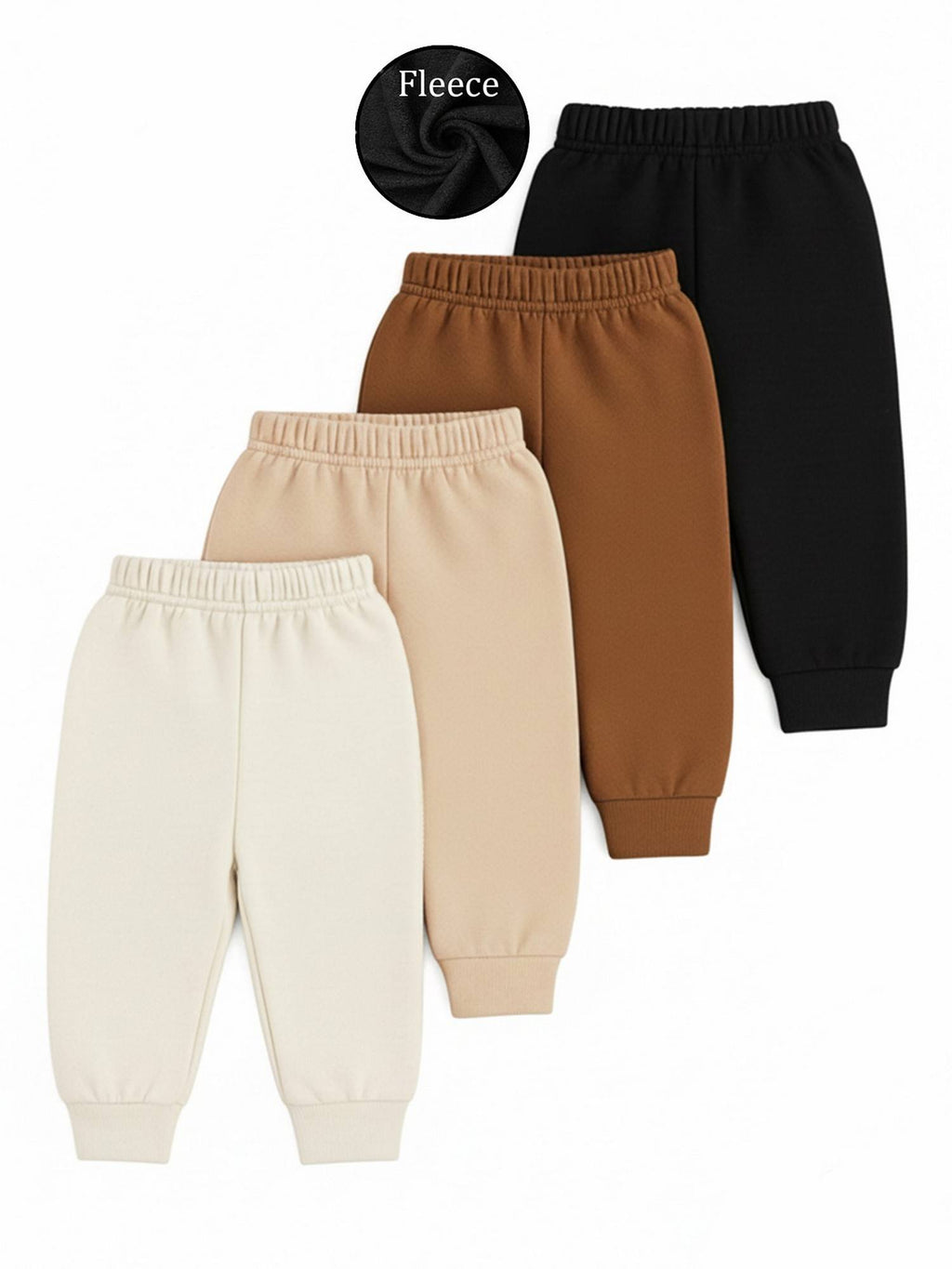Solid Fleece Multicolor Joggers (Pack of 4) | WJ89 - view 2