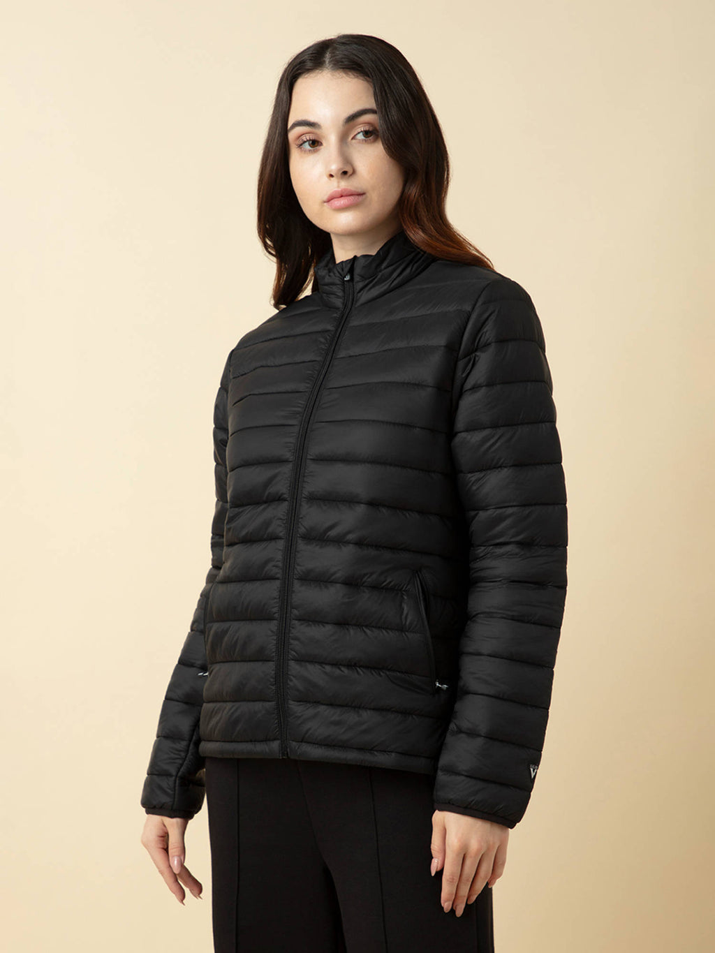 Beige Relax Fit Full Sleeves Solid Puffer Jacket | JC78 - view 9