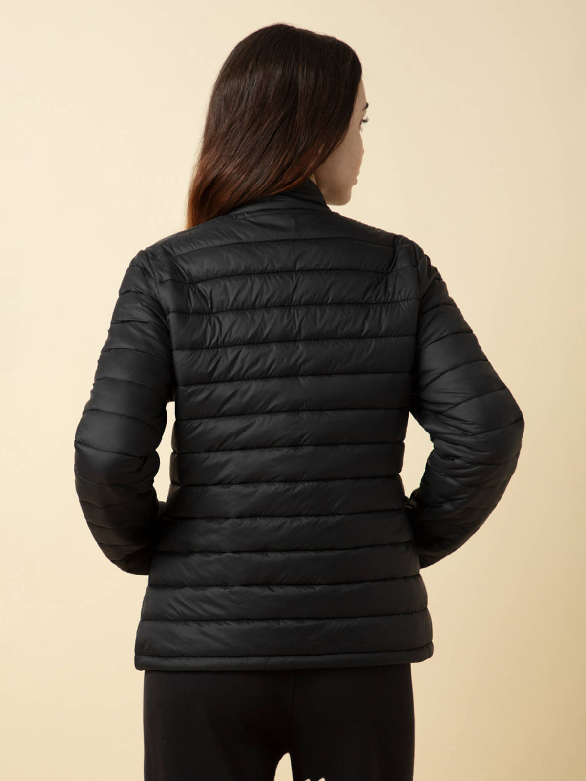 Beige Relax Fit Full Sleeves Solid Puffer Jacket | JC78 - view 10