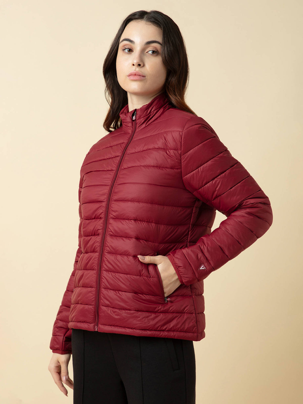 Beige Relax Fit Full Sleeves Solid Puffer Jacket | JC78 - view 16