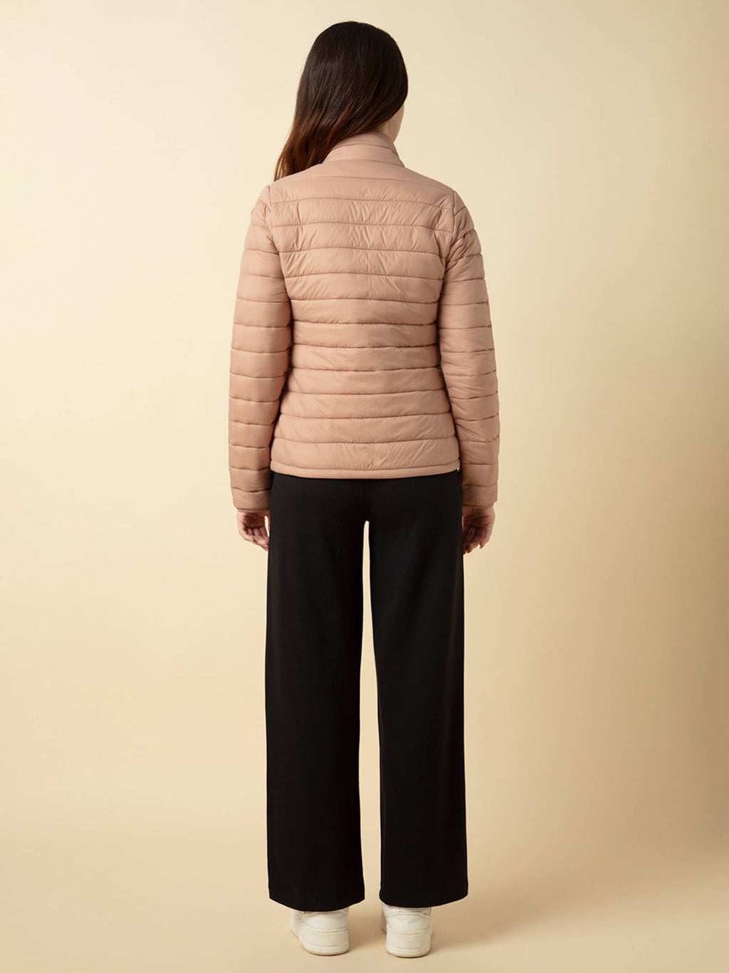 Beige Relax Fit Full Sleeves Solid Puffer Jacket | JC78 - view 6