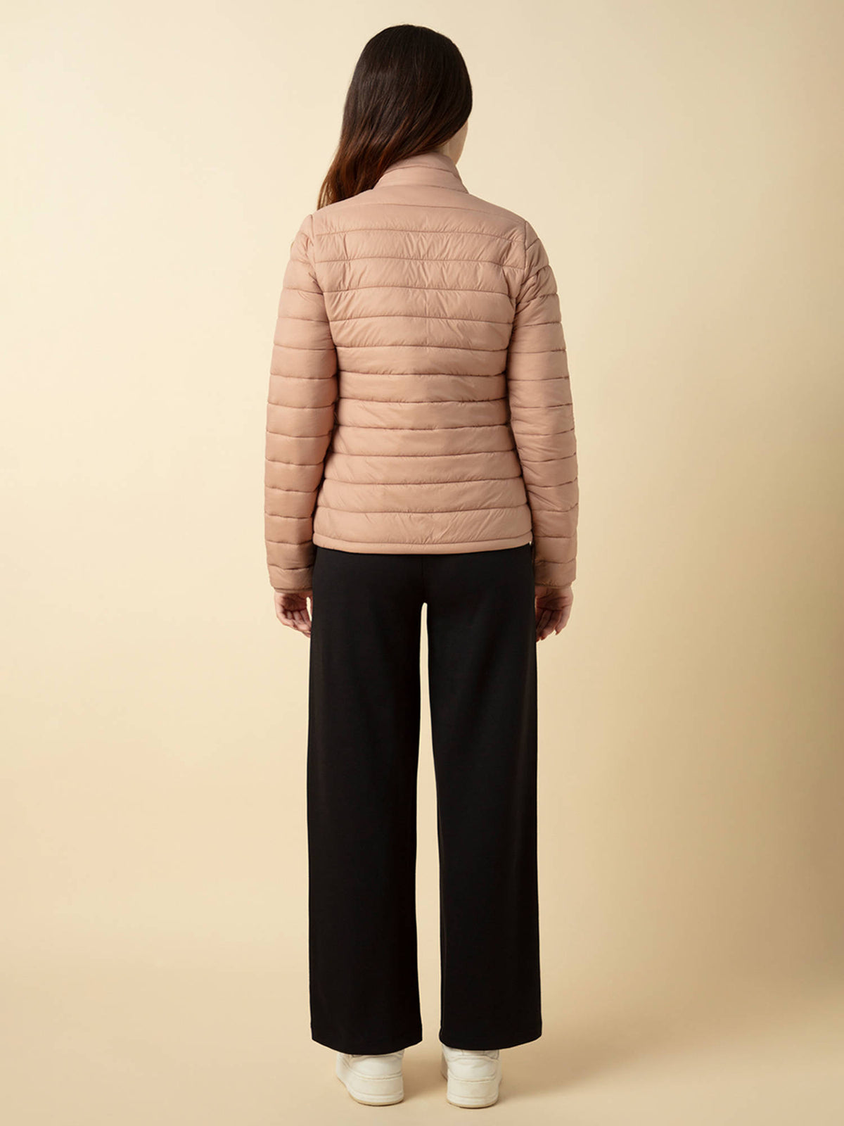 Beige Relax Fit Full Sleeves Solid Puffer Jacket | JC78 - view 6
