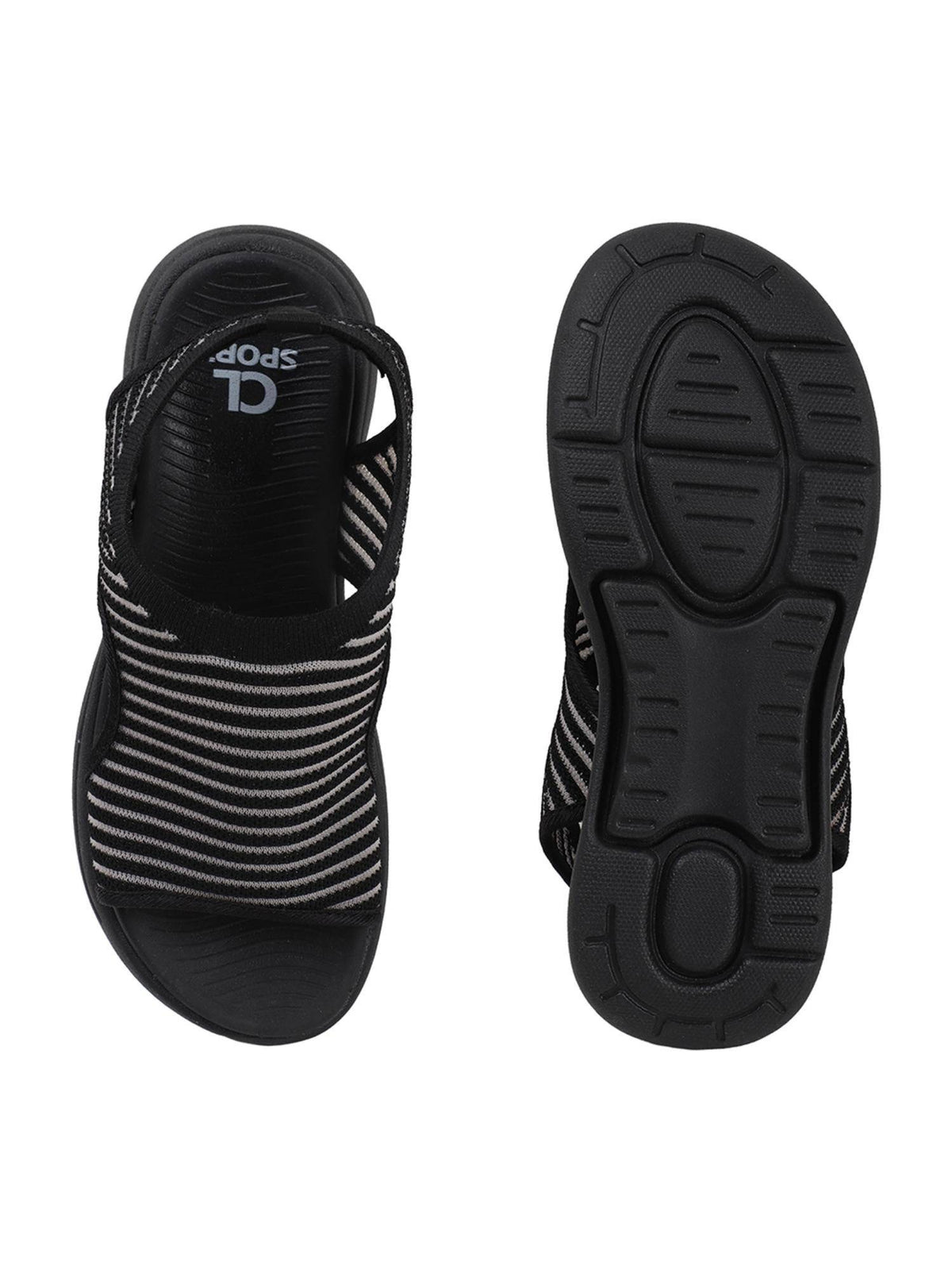 Women Black Knitted Slip-On Wedge Sandals | SD89 - view 8