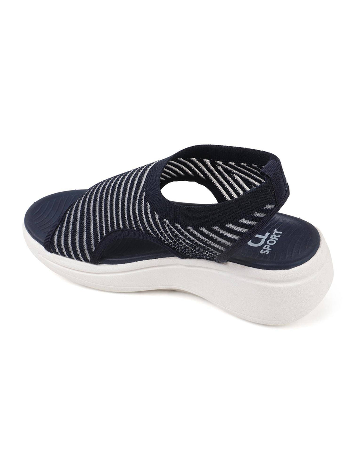 Women Black Knitted Slip-On Wedge Sandals | SD89 - view 12