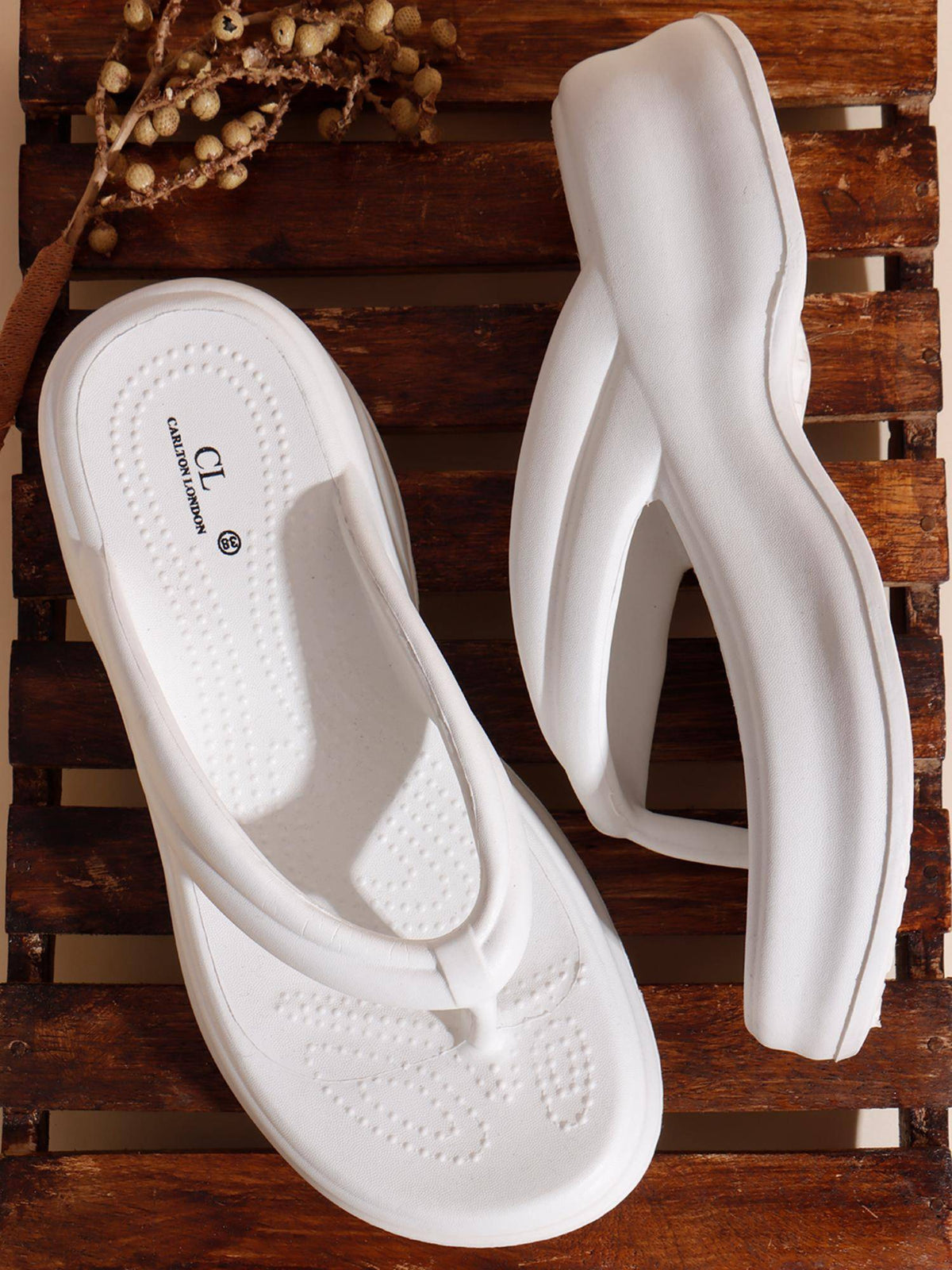 Women Black Comfortable Wedge Thong Sandals | SD89 - view 20