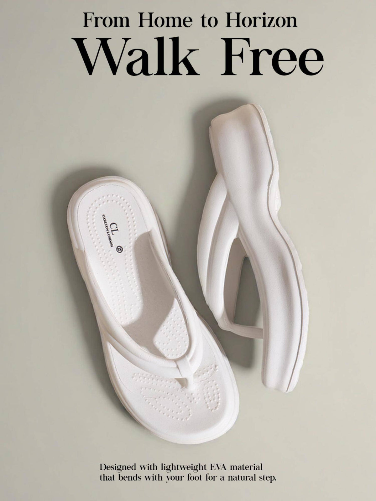 Women Off White Comfortable Wedge Thong Sandals | SD89 - view 6