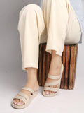 Women Beige Three-Strap Platform Comfort Sandals | SD89 - view 1