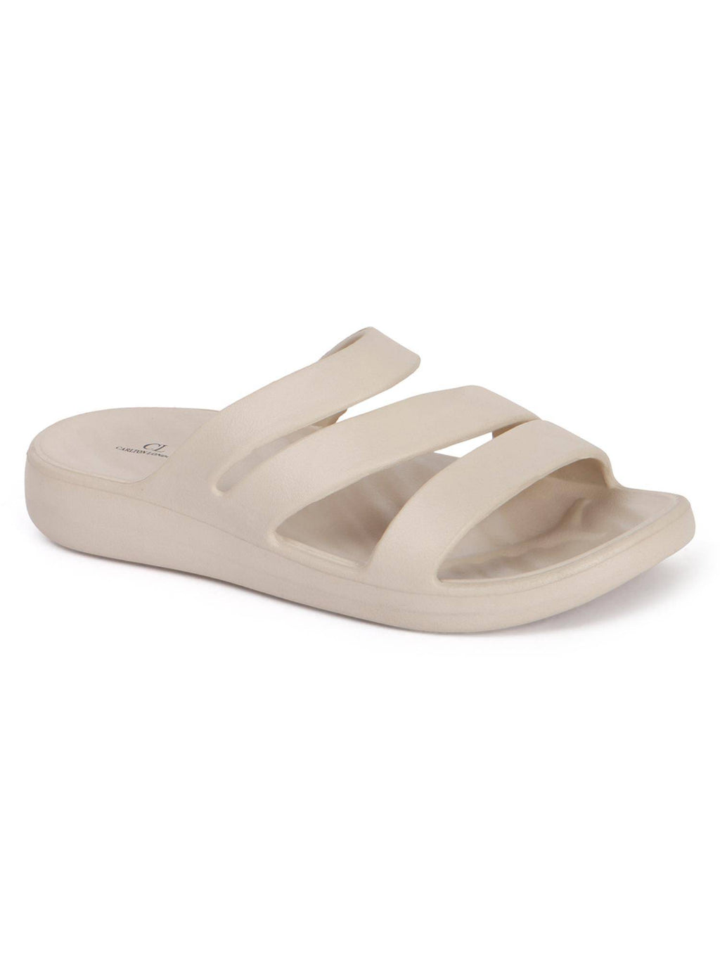 Women Beige Three-Strap Platform Comfort Sandals | SD89 - view 3