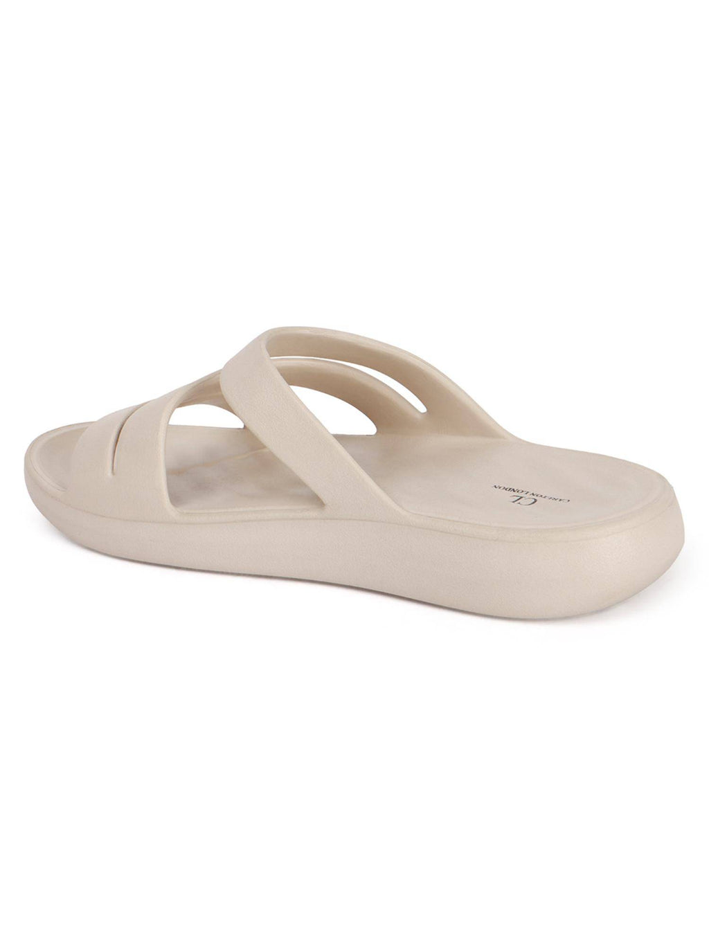 Women Beige Three-Strap Platform Comfort Sandals | SD89 - view 5