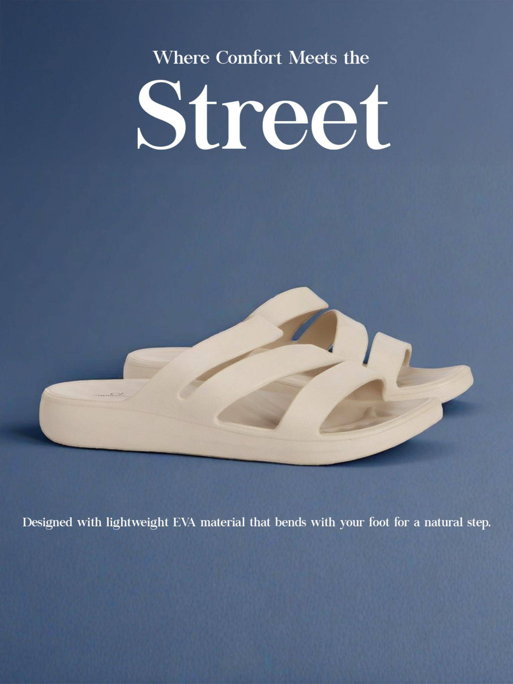 Women Beige Three-Strap Platform Comfort Sandals | SD89 - view 6