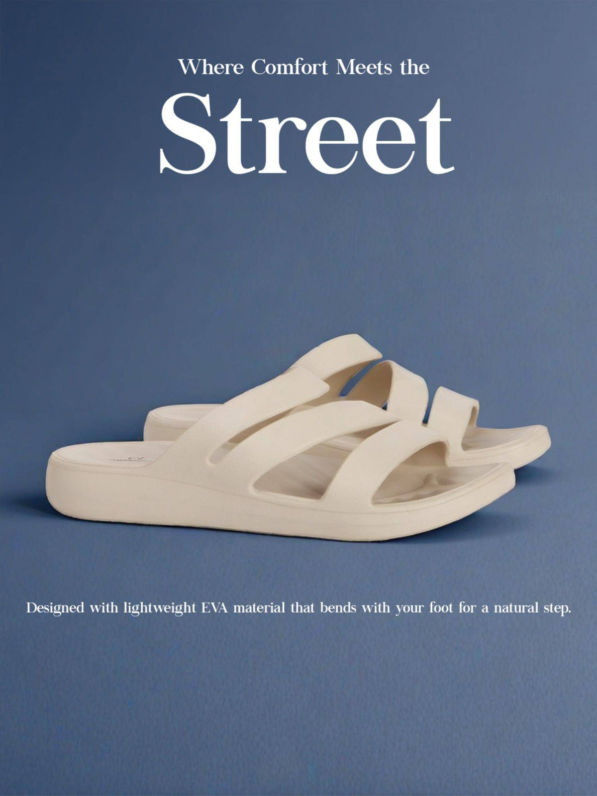 Women Beige Three-Strap Platform Comfort Sandals | SD89 - view 6