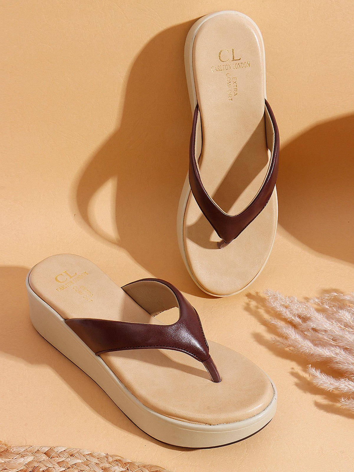 Women Maroon Adjustable Strap Comfort Sandals | SD89 - view 4