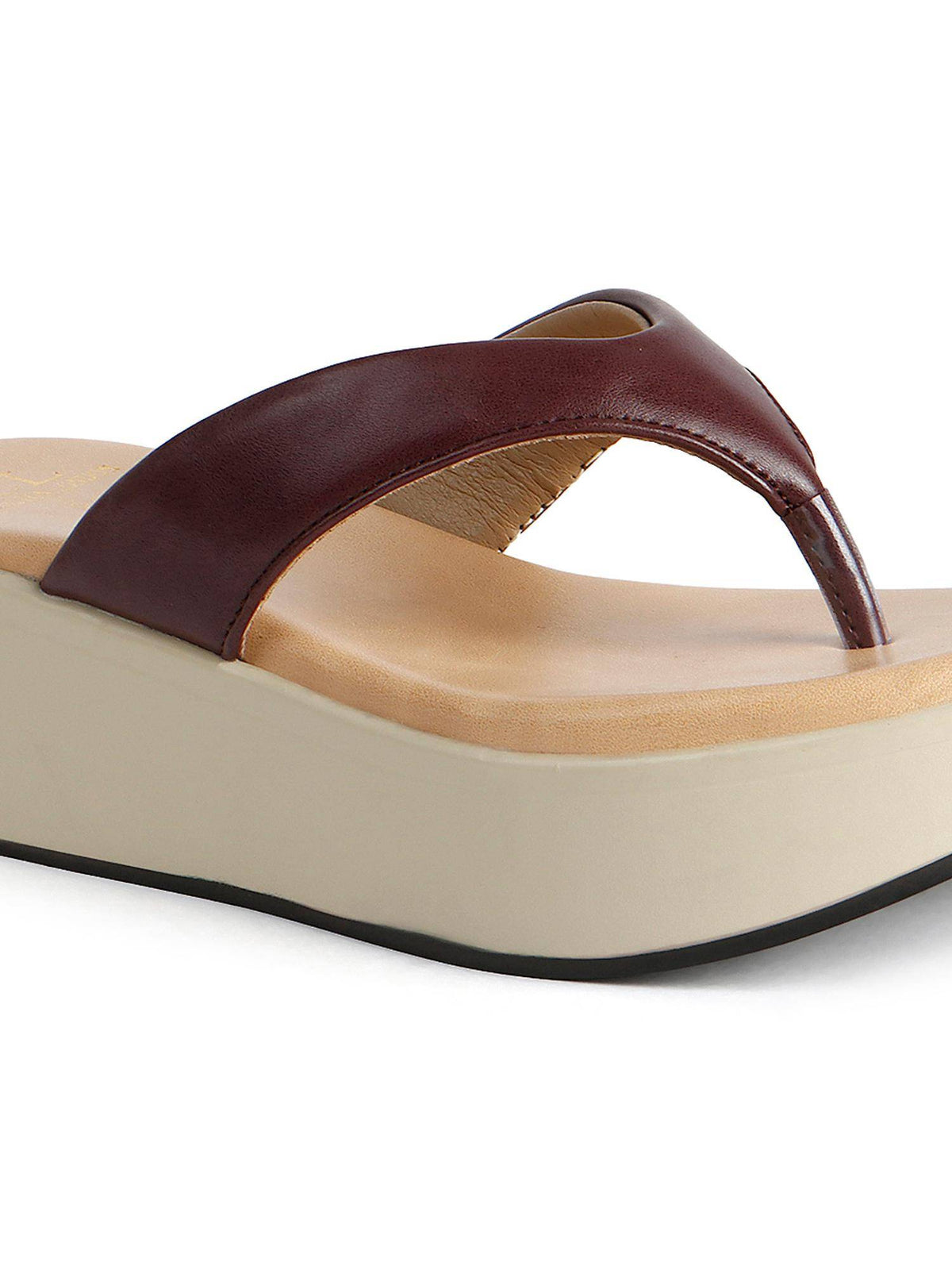 Women Maroon Adjustable Strap Comfort Sandals | SD89 - view 7