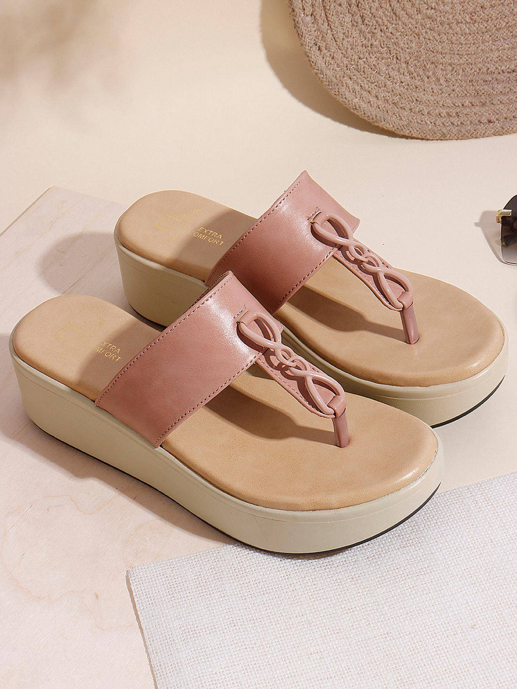 Women Maroon Knot Detail Toe-Post Sandals | SD89 - view 12