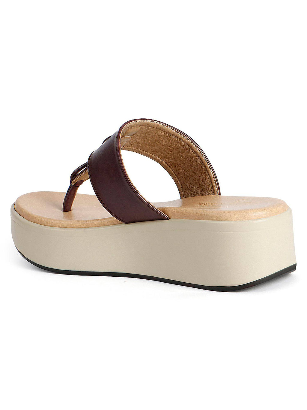 Women Maroon Knot Detail Toe-Post Sandals | SD89 - view 5