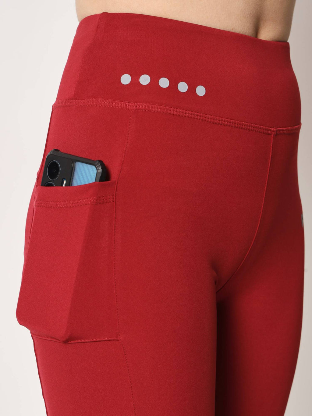 High Waist Cycling Shorts Maroon - view 4