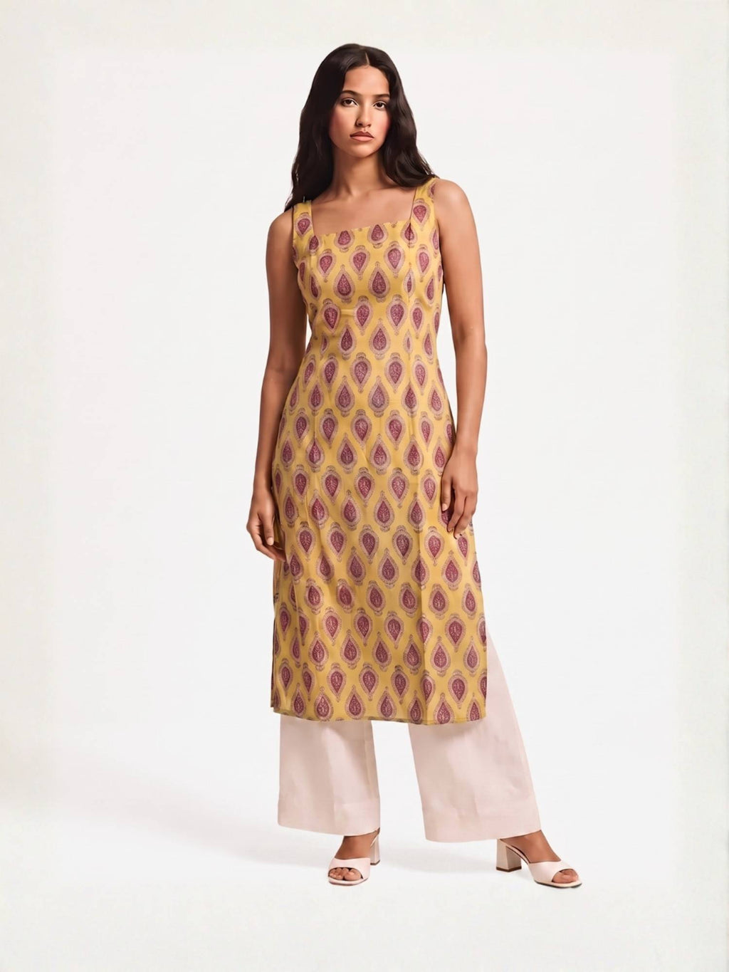 Green Printed Cotton Slim Fit Kurta | FY93 - view 25